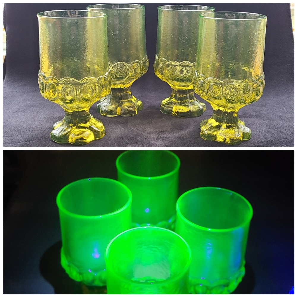 Uranium Antique Tiffin Glass Set